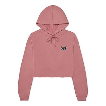 Dalix Butterfly Cropped Hoodie