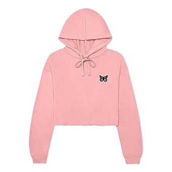 Dalix Butterfly Cropped Hoodie
