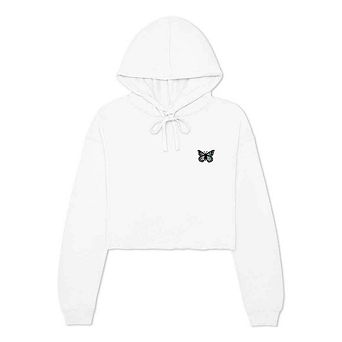 Dalix Butterfly Cropped Hoodie
