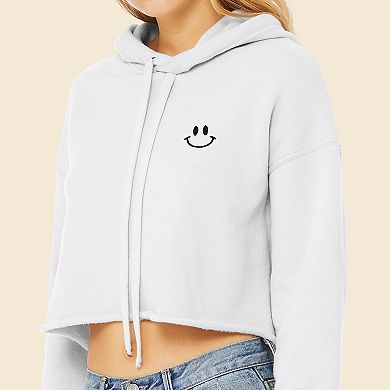 Dalix Smile Face Cropped Hoodie