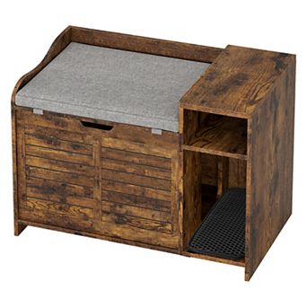 Hidden Litter Box Enclosure Decorative Wooden Pet Washroom Cabinet