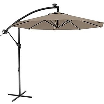 10FT Cantilever Patio Umbrella with 360-Degree Rotation, Offset Hanging Outdoor Shade Canopy