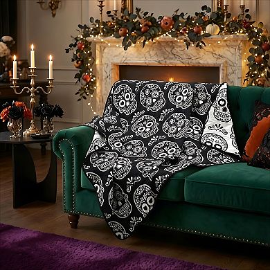 Greenland Home Fashions Sugar Skull Throw Blanket