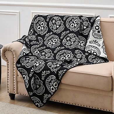 Greenland Home Fashions Sugar Skull Throw Blanket