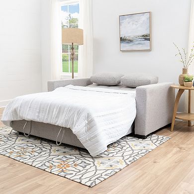 Linon Pull Out Sofa Bed with Storage & Two Cushions