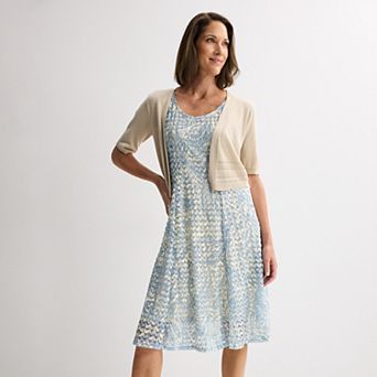 Women's Robbie Bee Short Sleeve 2 pc Sweater Dress