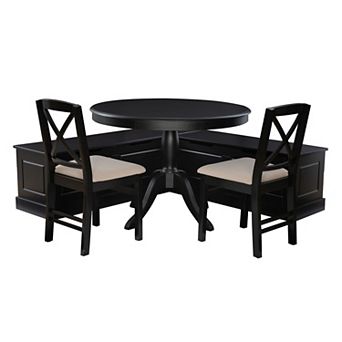 Linon Tobin 4 pc Dining Nook Set with Storage Bench