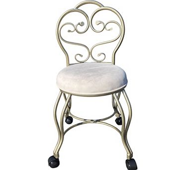 Carolina Chair & Table Contemporary Upholstered Vanity Stool with Wheels