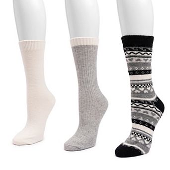 Women's MUK LUKS 3-Pack Boot Wool Socks