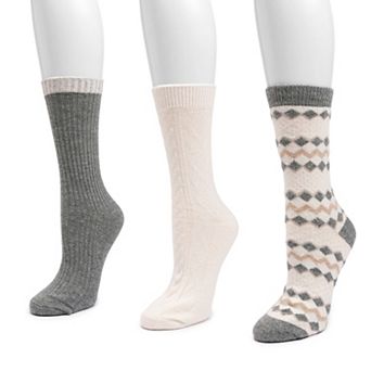 Women's MUK LUKS 3-Pack Boot Wool Socks