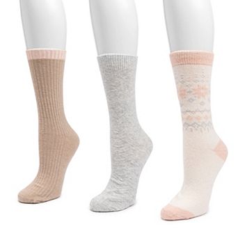 Women's MUK LUKS 3-Pack Boot Wool Socks