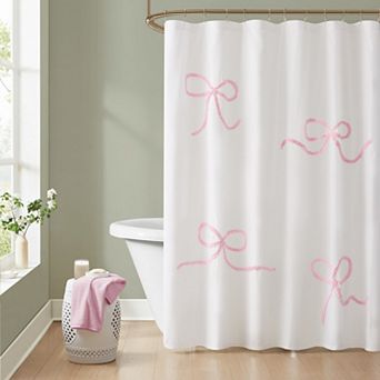 Truly Soft Textured Bow Shower Curtain