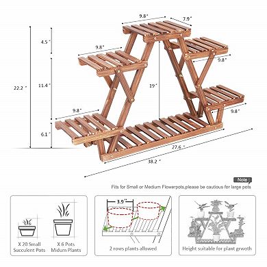 6 Tier A Frame Wooden Plant Stand