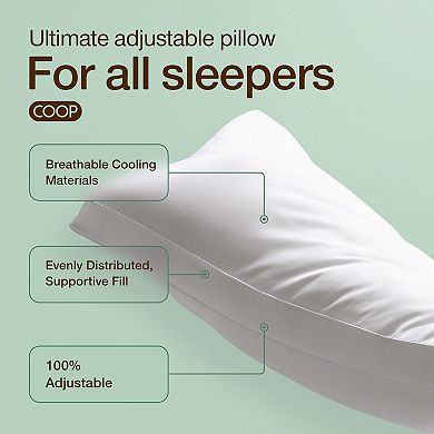 COOP Sleep Down Alternative Fill Medium Firm Adjustable Cloud Pillow