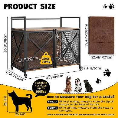 41" Heavy Duty Dog Crate Furniture