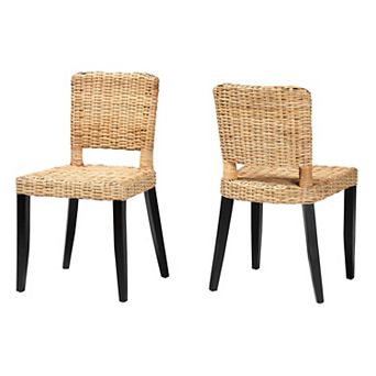 bali & pari Natural Rattan Dining Chair 2 pc Set