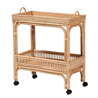 bali & pari Natural Rattan Wine Cart