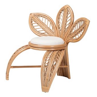 bali & pari Natural Rattan Leaf Accent Chair