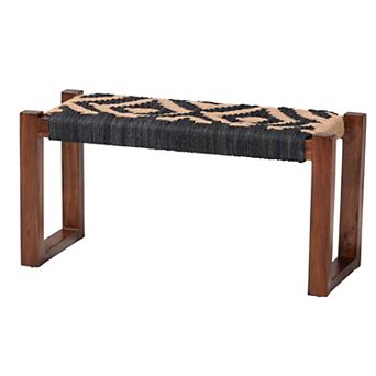 bali & pari Prunella Seagrass Bench with Geometric Design