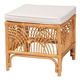 Bali & Pari Natural Rattan Footstool with Cushion