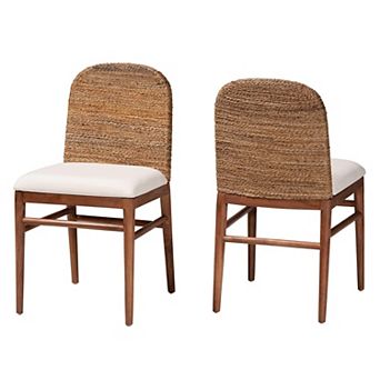bali & pari Nadim 2 pc Natural Seagrass Dining Chair Set