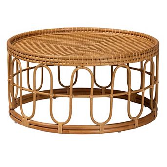 bali & pari Phoenix Natural Rattan Round Coffee Table