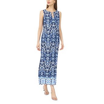 Women's MSK Sleeveless Printed Three Ring Maxi Dress