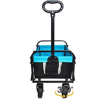 WOW PIONEER Compact Folding Utility Cart with Brakes for Outdoor and Indoor Use