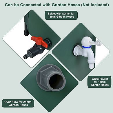 100 Gallon Foldable Portable Rain Barrel Water Collector with Spigot and Filter