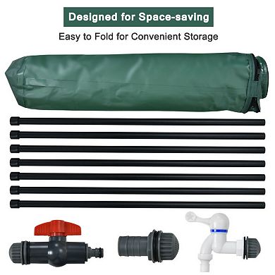 100 Gallon Foldable Portable Rain Barrel Water Collector with Spigot and Filter