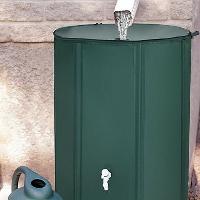 100 Gallon Foldable Portable Rain Barrel Water Collector with Spigot and Filter