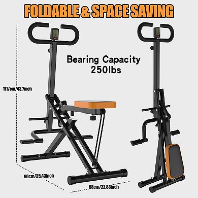 WOW PIONEER Foldable Squat Machine with Resistance Bands for Home Gym Fitness