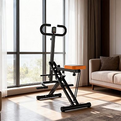 WOW PIONEER Foldable Squat Machine with Resistance Bands for Home Gym Fitness