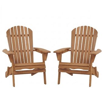 WOW PIONEER Solid Wood Folding Patio Chairs Set of 2 with Pre-Assembled Backrest