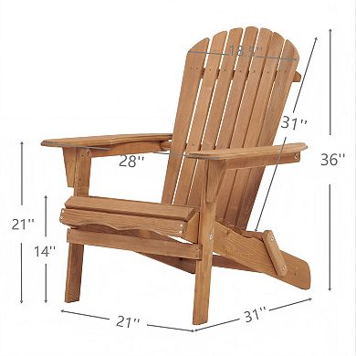 WOW PIONEER Solid Wood Folding Patio Chairs Set of 2 with Pre-Assembled Backrest