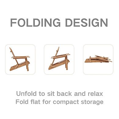 WOW PIONEER Solid Wood Folding Patio Chairs Set of 2 with Pre-Assembled Backrest