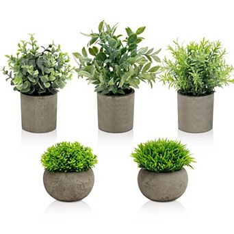 Artificial Potted Plant with Cement Pot Home Decor