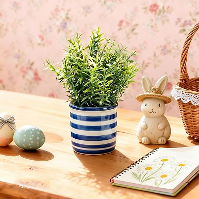 Artificial Potted Plant with Cement Pot Home Decor