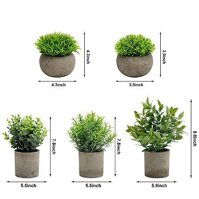 Artificial Potted Plant with Cement Pot Home Decor