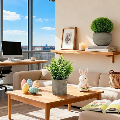 Artificial Potted Plant with Cement Pot Home Decor