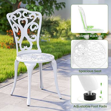 Clihome 3-Piece All-Weather Cast Aluminum Bistro Set with Umbrella Hole