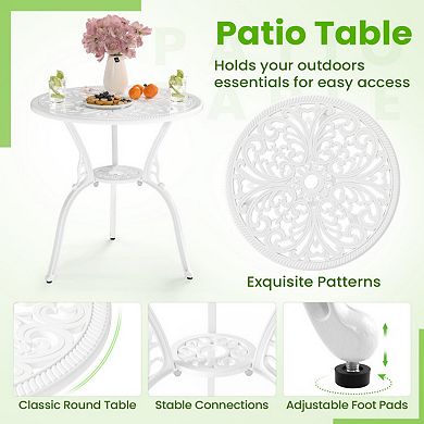 Clihome 3-Piece All-Weather Cast Aluminum Bistro Set with Umbrella Hole