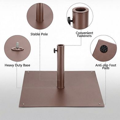 25 Inch Square Patio Umbrella Base 42 LBS Weighted