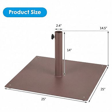 25 Inch Square Patio Umbrella Base 42 LBS Weighted