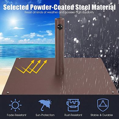 20 Inches Patio Umbrella Base Stand with 4 Adjustable Footpads
