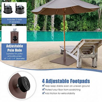 20 Inches Patio Umbrella Base Stand with 4 Adjustable Footpads