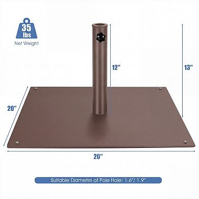 20 Inches Patio Umbrella Base Stand with 4 Adjustable Footpads
