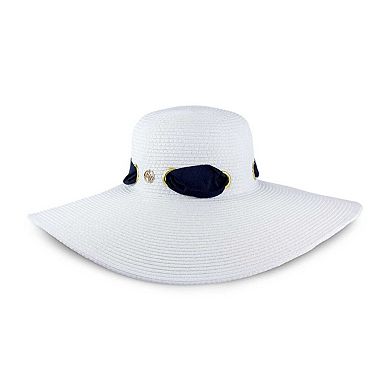 Adrienne Vittadini Straw Grommet Ribbon Large Brim Floppy Hat