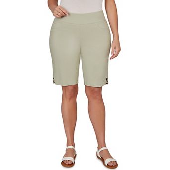 Hearts of Palm Plus Size Bloom Service Solid Tech Stretch Bermuda Shorts
