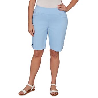 Hearts of Palm Plus Size Palm Cool & Collected Solid Tech Stretch Bermuda Shorts